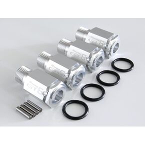 GTBRacing CNC الألومنيوم 50 مم موسعات محور العجلة + غطاء الجوز لسيارة 1/5 RC LOSI Desert Buggy DBXL MTXL DBXL-E V1.0/2.0 جزء الترقية (الموسع + الجوز الفضي)