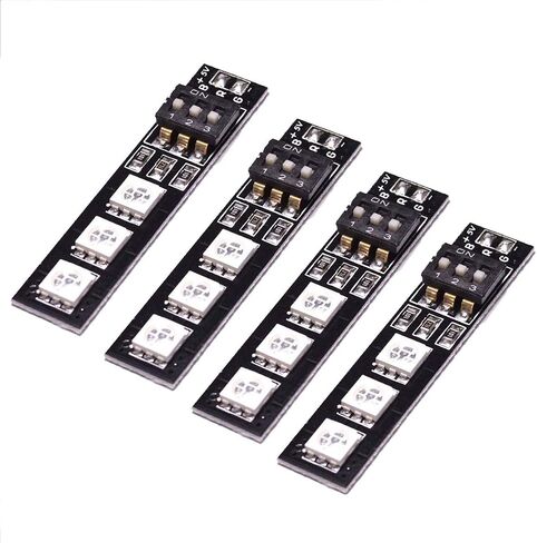 شير جو 4 قطع 7 الوان 5 فولت 5050 RGB LED ضوء ليلي مع مفتاح DIP لـ QAV250 FPV 250 ZMR250 F450 كوادكوبتر in Saudi Arabia