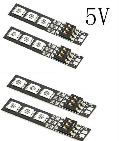 شير جو 4 قطع 7 الوان 5 فولت 5050 RGB LED ضوء ليلي مع مفتاح DIP لـ QAV250 FPV 250 ZMR250 F450 كوادكوبتر in Saudi Arabia