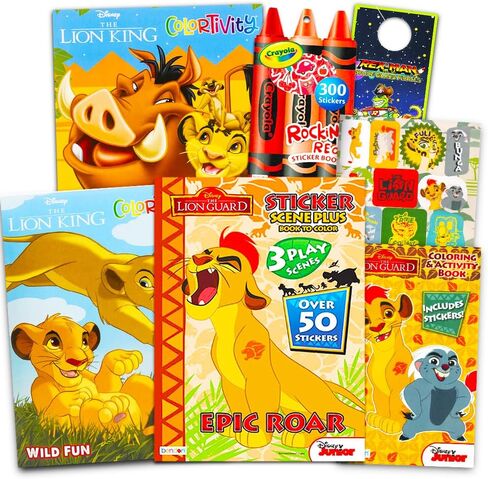 Disney Junior Lion Guard Coloring and Activity Book Set - Lion Guard and Lion King Sticker Scene Jumbo Coloring Book for Kids with Stickers (Party Supplies Pack) in Saudi Arabia