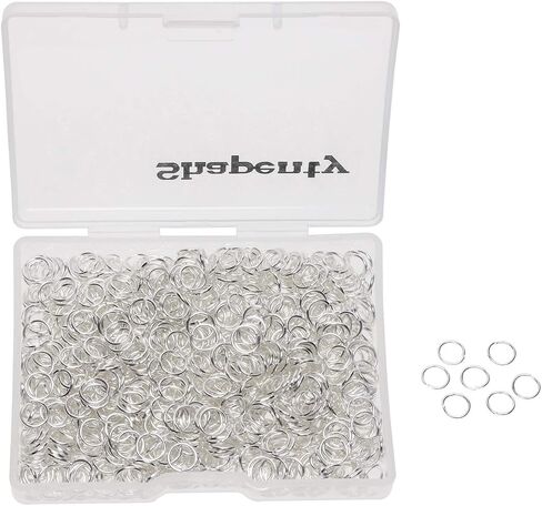Shapenty 1000PCS Silver Plated Iron Open Jump Rings Connectors Bulk for DIY Craft Earring Necklace Bracelet Pendant Choker Jewelry Making Findings and Key Ring Chain Accessories (Silver, 6mm) in Saudi Arabia