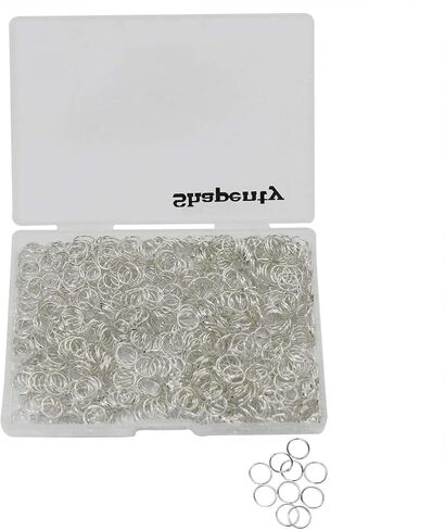 Shapenty 1000PCS Silver Plated Iron Open Jump Rings Connectors Bulk for DIY Craft Earring Necklace Bracelet Pendant Choker Jewelry Making Findings and Key Ring Chain Accessories (Silver, 6mm) in Saudi Arabia