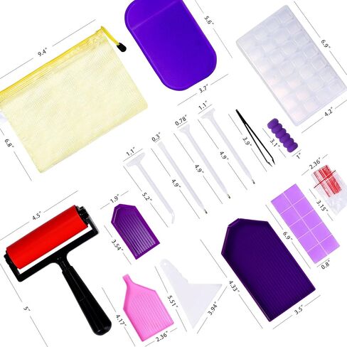 إكسسوارات الرسم الماسي من لاديشان مع أسطوانة وإكسسوارات وأدوات فنية ماسية مع صواني وأقلام وصندوق تخزين لأطقم الرسم الماسي in Kuwait