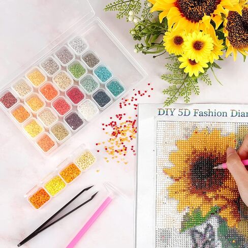 إكسسوارات الرسم الماسي من لاديشان مع أسطوانة وإكسسوارات وأدوات فنية ماسية مع صواني وأقلام وصندوق تخزين لأطقم الرسم الماسي in Kuwait