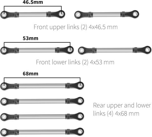 ZIWIJE Stainless Steel Suspension Links Set Chassis Links for Traxxas TRX4M 1/18 RC Crawler Car in Kuwait