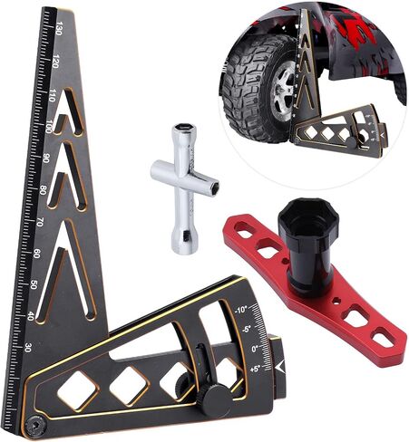 Hobbyfire Aluminum Metal RC Car Camber Gauge Height Gauge Wheel Wrench for 1/8 1/10 Scale RC Truck Buggy On Road Touring Racing Drift Models in Saudi Arabia