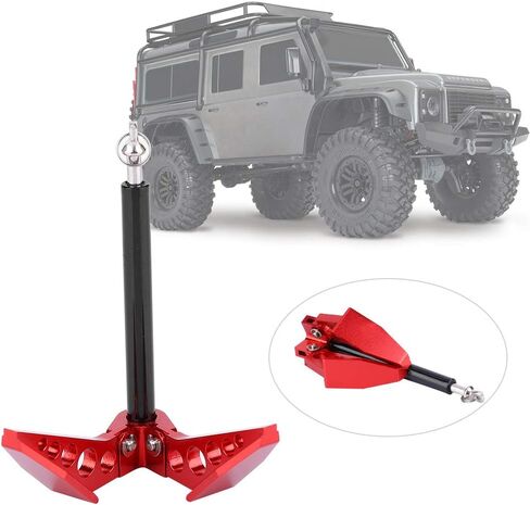 DAUERHAFT RC Car Winch Anchor,Metal Red Anchor Winch Earth Ground Tool,RC Anchor Crawler Anchor,Fit for Universal 1/10 RC Car Crawler in Saudi Arabia