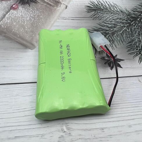 NEAFAZA 9.6V 2000mAH NiMH RC Car Flat 8-Cell AA قابلة لإعادة الشحن حزمة بطارية هواية بديلة وكابل شاحن USB مع موصل Tamiya القياسي لشاحنة RC Monster Truck وRC Battle Tank والمركبات in Kuwait