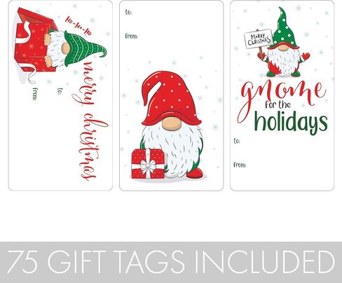 Christmas Gnome Gift Tag Stickers – 75 Labels, Gnome Peel and Stick Gift Wrap Tags in Kuwait