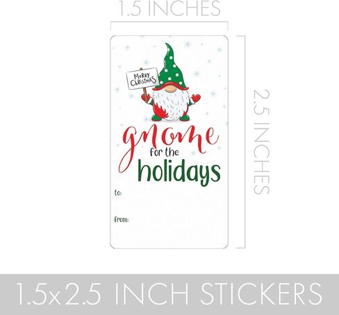 Christmas Gnome Gift Tag Stickers – 75 Labels, Gnome Peel and Stick Gift Wrap Tags in Kuwait