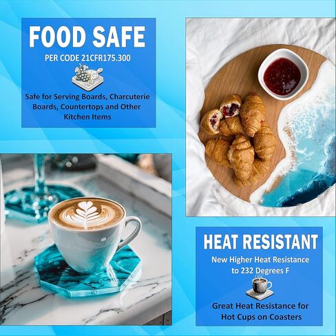 NAKED FUSION إيبوكسي الراتنج الفن الراتنج واضح الفنان - صيغة محسنة جديدة - الفن، DIY، الصب، قوالب السيليكون، الحرف اليدوية، الزهور، كونترتوب، الخشب، طاولات النهر - آمنة للأغذية - غير سامة - مجموعة 16 أونصة in Kuwait