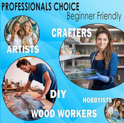 NAKED FUSION إيبوكسي الراتنج الفن الراتنج واضح الفنان - صيغة محسنة جديدة - الفن، DIY، الصب، قوالب السيليكون، الحرف اليدوية، الزهور، كونترتوب، الخشب، طاولات النهر - آمنة للأغذية - غير سامة - مجموعة 16 أونصة in Kuwait