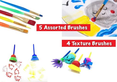 مجموعة طلاء للأطفال قابلة للغسل مكونة من 25 قطعة من OAT ART STUDIO مع دهانات قابلة للغسل، وفرش فنان وأنسجة، ولوحة ألوان، وملابس أطفال، ووسادة وسائط مختلطة، وقماش على شكل قلب in Kuwait