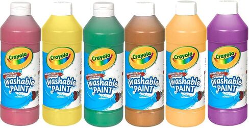 Crayola Washable Nontoxic Paint, 16 Fluid Ounce, Assorted Colors (Pack of 6) in Saudi Arabia