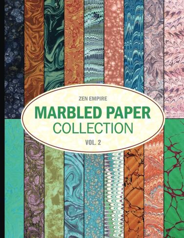 Marbled Paper for Bookbinding: 18 Patterns of Vintage Double Sided Marble Paper Sheets for Crafting or End Papers | 18 Designs - 1 Sheet (2 Pages) per Design in Saudi Arabia