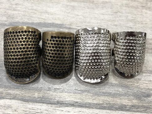 Tsnamay Bronze Sewing Thimble Adjustable Thimble Hand Sewing Repair Needlework,Finger Protector Accessories DIY Sewing Tool Thimbles for Hand Sewing,5 x Small, 5 x Medium in Saudi Arabia