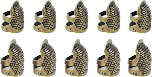 Tsnamay Bronze Sewing Thimble Adjustable Thimble Hand Sewing Repair Needlework,Finger Protector Accessories DIY Sewing Tool Thimbles for Hand Sewing,5 x Small, 5 x Medium in Saudi Arabia