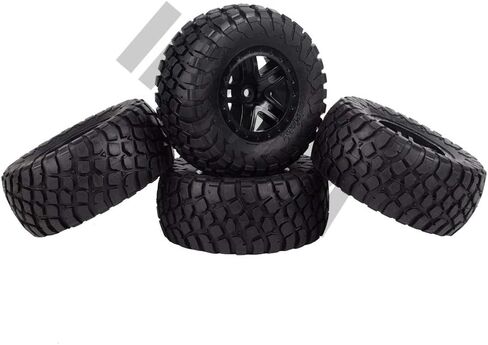 INJORA RC Wheel Set 4pcs RC Wheel Rim and RC Tires for 1:10 RC Short-Course Car SLASH VKAR 10SC (AX4006) in Saudi Arabia