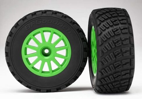 Traxxas Assembled Glued Green Wheels Bfgoodrich Rally Gravel Pattern 2 Tires & Wheels with Tire Foam Inserts in Saudi Arabia