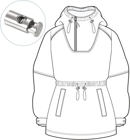 METALLIXITY Spring Cord Locks 8pcs, Plastic Single Hole Toggle Fastener Rope End - for Drawstrings Clothing, Shoelaces, Bags, Camping, Silver Tone in Saudi Arabia