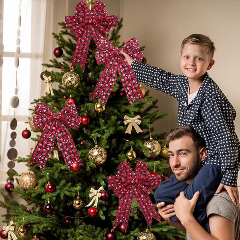 3 لفات عيد الميلاد ندفة الثلج الجاموس منقوشة الشريط السلكية حافة الشريط الأسود والأحمر منقوشة الخيش الشريط عيد الميلاد الاختيار الشريط الخيش لتغليف عيد الميلاد الديكور الحرف (6 ياردة × 2.5 بوصة) in Kuwait