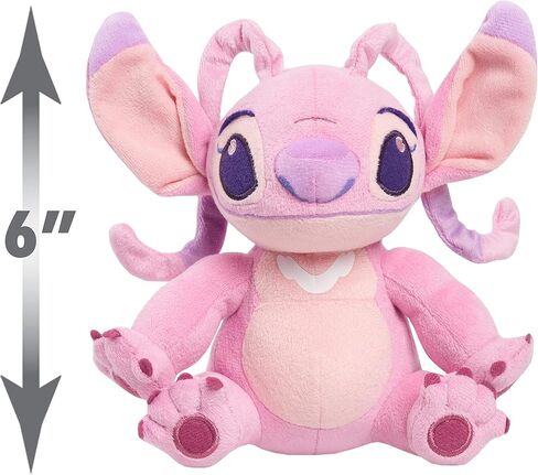 Disney Lilo & Stitch 6-Inch Bean Plushie Angel, Stuffed Animal, Alien, Officially Licensed Kids Toys for Ages 2 Up by Just Play in Saudi Arabia