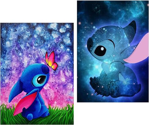 مجموعة الرسم الماسي من ريكنا ستيتش للبالغين، مجموعات فنية ماسية للاطفال، لوحة فنية بغرز من الماس هدية لديكور الحائط المنزلي 12 × 16 انش in Kuwait