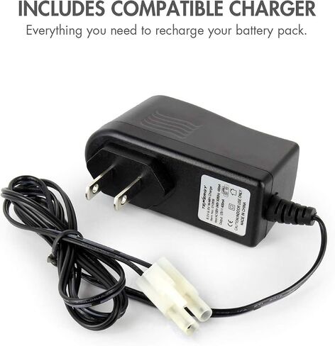 Tenergy 9.6V Flat NiMH Battery Packs for RC Car, High Capacity 8-Cell 2000mAh Rechargeable Battery Pack, Replacement Hobby Battery Pack with Standard Tamiya Connectors (2 Battery Packs + 1 Charger) in Saudi Arabia