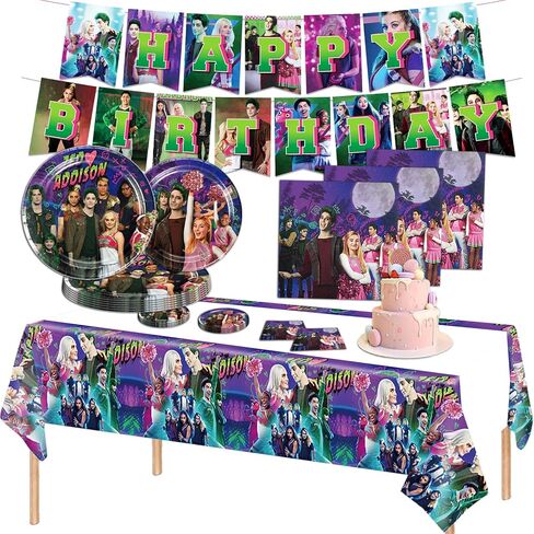 42Pcs Zombies 3 Party Supplies Birthday Theme Zombies Plates/Napkins/Banner/Tablecover cloth For Boys Party Favor Table Decoration in Kuwait