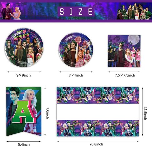 42Pcs Zombies 3 Party Supplies Birthday Theme Zombies Plates/Napkins/Banner/Tablecover cloth For Boys Party Favor Table Decoration in Kuwait