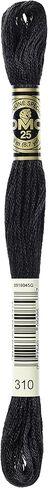 DMC 117-310 Mouline Stranded Cotton Six Strand Embroidery Floss Thread, Black, 8.7-Yard in Saudi Arabia