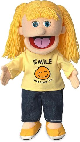 14" Smile Jesus Loves You, Peach Girl, Christian Ministry Hand Puppet in Saudi Arabia