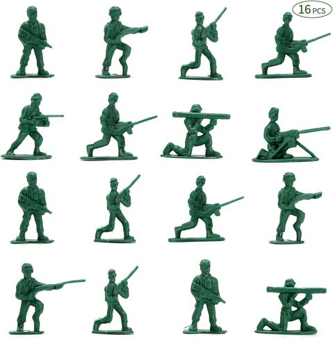 شاحنات لعبة الجيش 28 في 1 تصدر صوت واضح، سيارة الدفع والذهاب مع 16 رجلاً جيشًا، هدية رائعة للأولاد والأطفال الصغار in Kuwait