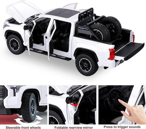 SASBSC Tundra Truck Toys for 3 4 5 6 7 Year Old Boys Off-Road Pickup Toy Trucks for Boys Age 3-5 Diecast Metal Trucks with Light and Sound Pull Back Toy Cars Birthday Gift for Kids Green in Kuwait