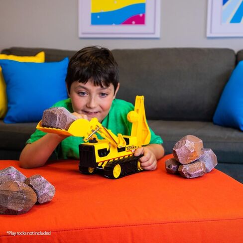 Tonka Steel Classics, Trencher– Made with Steel & Sturdy Plastic, Yellow Friction Powered, Boys and Girls, Toddlers Ages 3+,Big Construction Truck, Toddlers, Birthday Gift, Holiday in Saudi Arabia