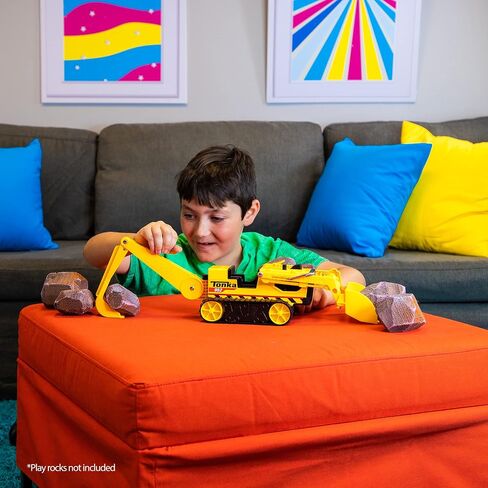 Tonka Steel Classics, Trencher– Made with Steel & Sturdy Plastic, Yellow Friction Powered, Boys and Girls, Toddlers Ages 3+,Big Construction Truck, Toddlers, Birthday Gift, Holiday in Saudi Arabia