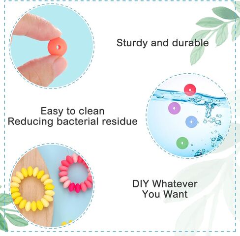 240PCS Silicone Beads,15mm Silicone Beads Bulk Silicone Beads for Keychain Making Silicone Beads for Pens Rubber Loose Beads for Necklace Lanyards(24 Colors) in Kuwait