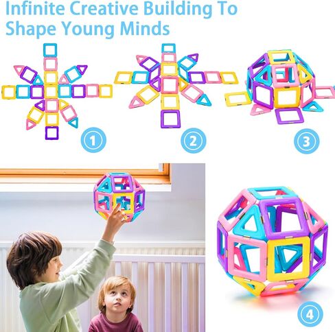 كتل مغناطيسية مطورة ألعاب بلاط البناء لعمر 3 4 5 6 7+ سنة للأولاد والبنات، تعلم هدايا العلوم والتكنولوجيا والهندسة والرياضيات للأطفال الصغار ألعاب عيد الميلاد وأعياد الميلاد المتوافقة مع مكعبات بناء العلامات التجارية الكبرى in Kuwait