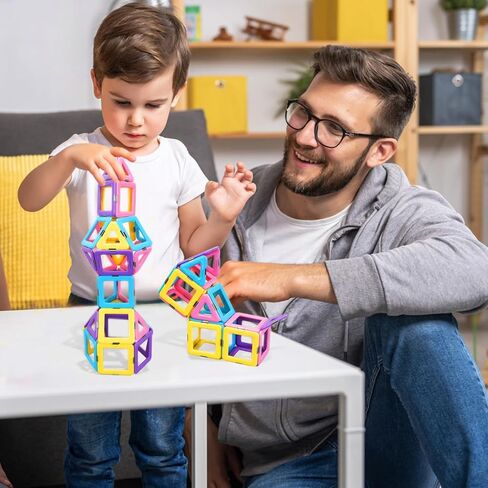 كتل مغناطيسية مطورة ألعاب بلاط البناء لعمر 3 4 5 6 7+ سنة للأولاد والبنات، تعلم هدايا العلوم والتكنولوجيا والهندسة والرياضيات للأطفال الصغار ألعاب عيد الميلاد وأعياد الميلاد المتوافقة مع مكعبات بناء العلامات التجارية الكبرى in Kuwait