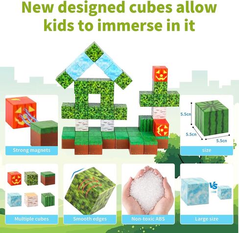 Jollicube Magnetic Building Blocks -Build Magnet World Set, STEM Montessori Sensory Toys for Toddlers,Gifts for Boys & Girls Age 3-8. in Kuwait