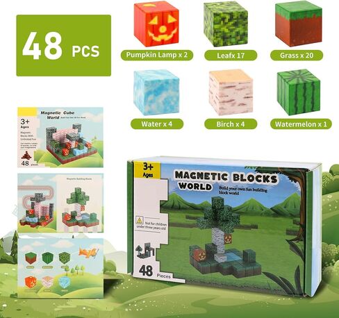 Jollicube Magnetic Building Blocks -Build Magnet World Set, STEM Montessori Sensory Toys for Toddlers,Gifts for Boys & Girls Age 3-8. in Kuwait