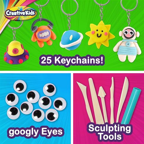 تماثيل النظام الشمسي من الطين الهوائي للأطفال - نحت أكثر من 20 سحرًا من الطين - اصنع سلاسل مفاتيح على شكل كوكب صغير مع 13 لونًا من الطين - يتضمن كتابًا حرفيًا للنظام الشمسي - هدية عيد ميلاد للأطفال للأعمار من 6 سنوات فما فوق in Kuwait