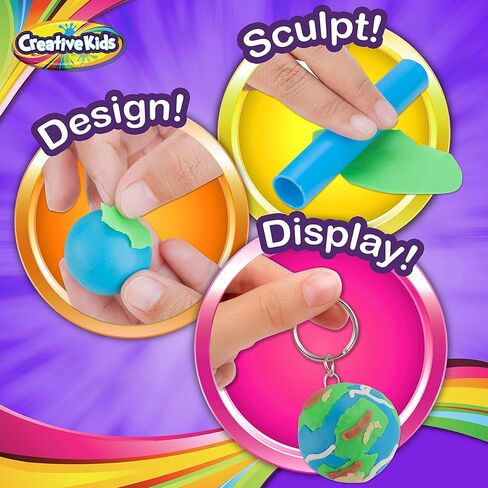 تماثيل النظام الشمسي من الطين الهوائي للأطفال - نحت أكثر من 20 سحرًا من الطين - اصنع سلاسل مفاتيح على شكل كوكب صغير مع 13 لونًا من الطين - يتضمن كتابًا حرفيًا للنظام الشمسي - هدية عيد ميلاد للأطفال للأعمار من 6 سنوات فما فوق in Kuwait