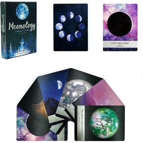 HOHAJIU إصدار جيب من 44 بطاقة Moonology Oracle Cards مع دليل إلكتروني - بطاقات التارو للمبتدئين - مجموعة Oracle مع المعاني عليها in Kuwait