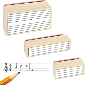 حزمة هدية ختم المطاط الموظفين الموسيقيين. (3 طوابع مطاطية مفيدة ووسادة ختم سوداء) in Kuwait