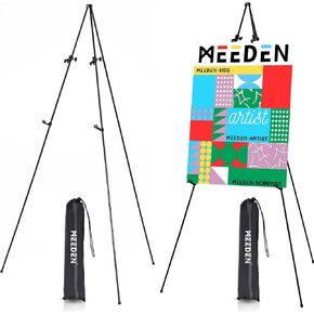 MEEDEN Easel Stand for Painting and Display: 63" Art Metal Easel Sign Stand with Bag - Portable Foldable Instant Tripod Display Easel Stand for Wedding, Painting Canvas, Presentations, Posters, 1-Pack