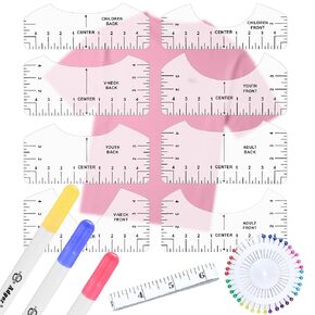 دليل مسطرة تي شيرت لمحاذاة الفينيل، أداة دليل وضع القميص 13 قطعة، مسطرة دليل تي شيرت للضغط الحراري، أداة محاذاة التي شيرت، مجموعة دليل طباعة التي شيرت لفينيل نقل الحرارة in Kuwait