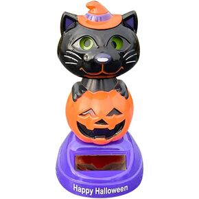 SEADEAR Solar Shaking Head Car Interior Dancing Ornaments Shaking Decoration Halloween Decoration Pumpkin Car Ornaments Dashboard Ornament for Car Office Desk Home Decor (five styles)