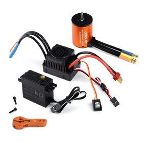 محرك GoolRC 3650 4300KV 60 مجموعة ESC كومبو بدون فرشاة 20 كجم مؤازرة مع ذراع مؤازر 25T محرك مقاوم للماء لشاحنة سيارة RC 1/10 على الطرق الوعرة in Kuwait