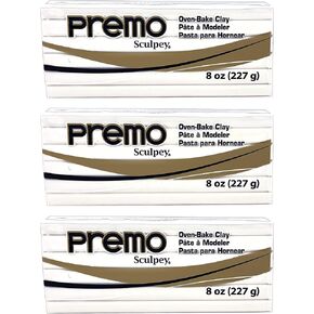 Premo Sculpey Polymer White Clay - Oven-Baked Clay 8 Ounce Pack of 3 in Kuwait